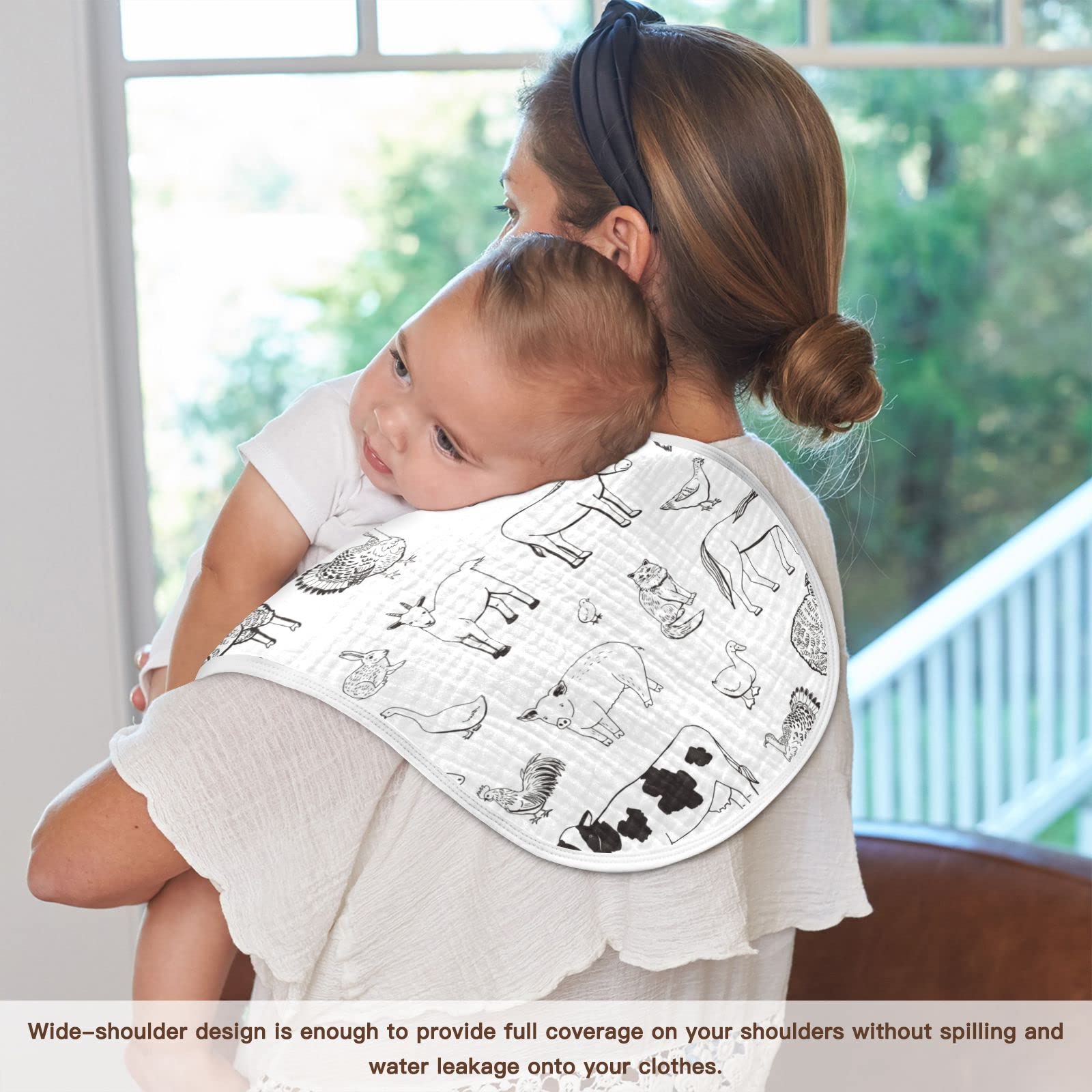 WELLDAY unisex farm-design burp cloth for boys and girls.