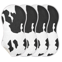 Wellday cow-print burp cloth drying on hanger demonstrates easy hang storage