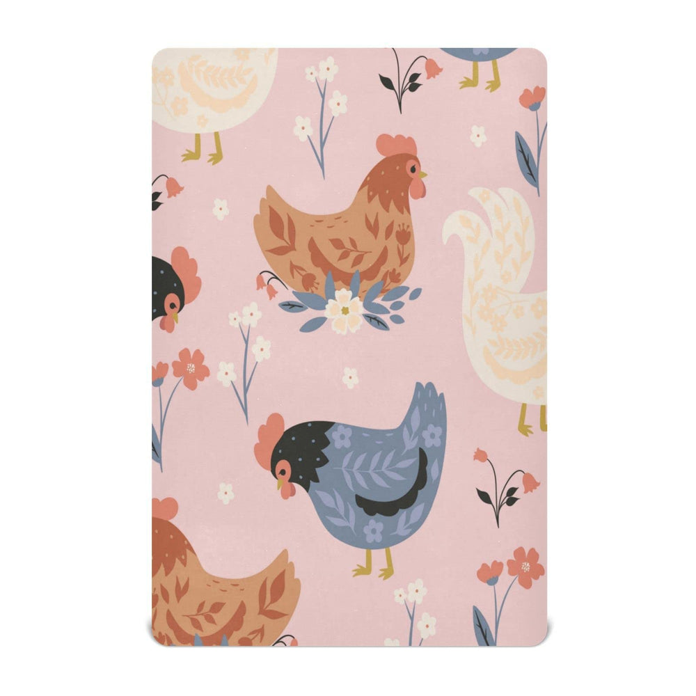 WELLDAY Cute Chickens crib sheet close-up showing soft breathable fabric