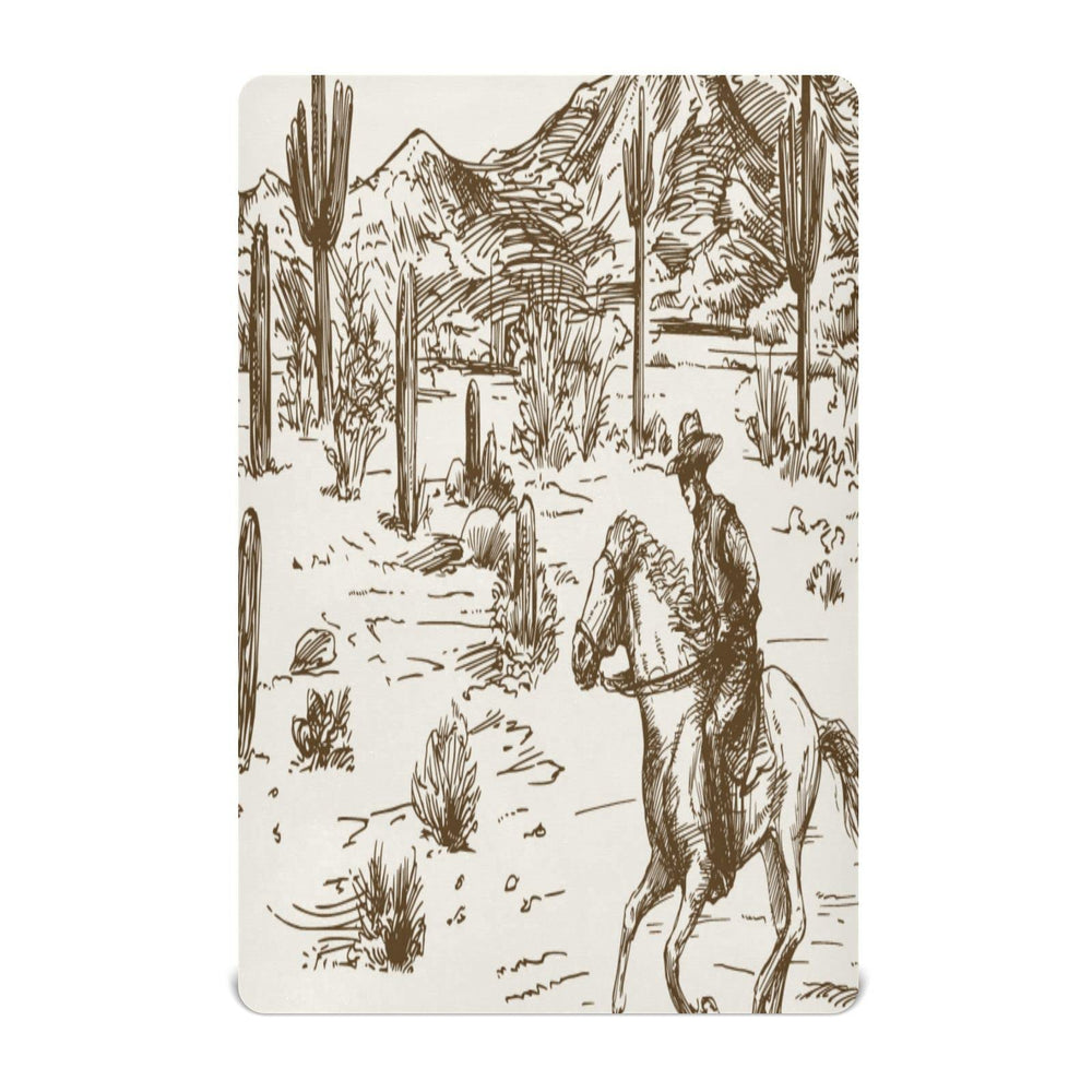 Wellday Desert Cowboy crib sheet cover showing soft, breathable fabric for gentle sleep.