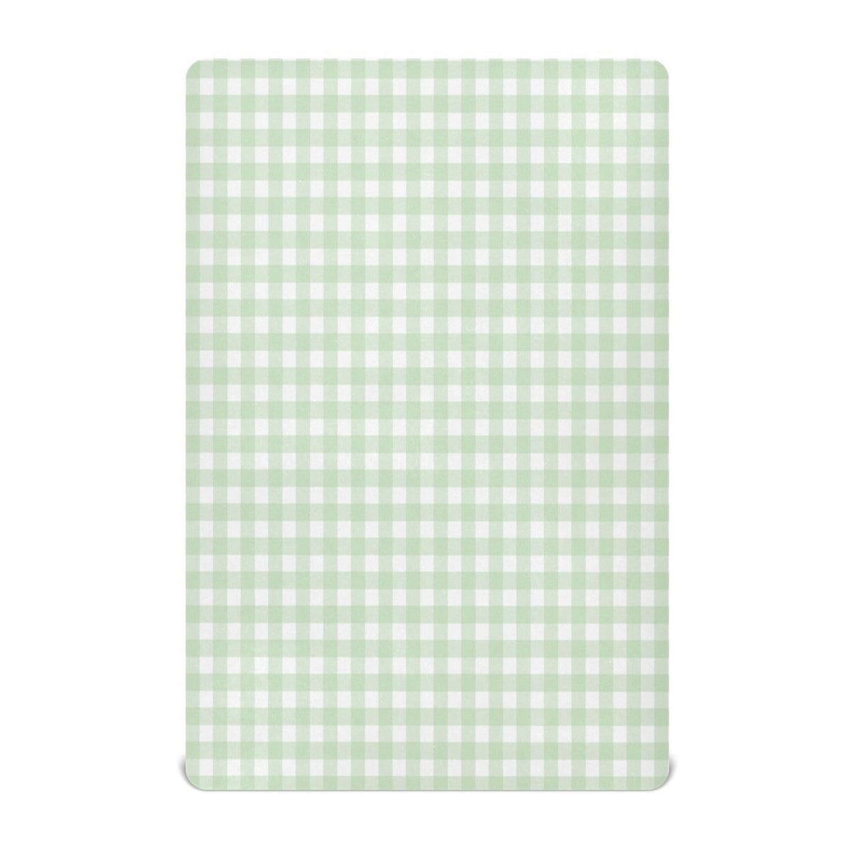 Wellday Green Gingham crib sheet in soft breathable fabric for baby comfort