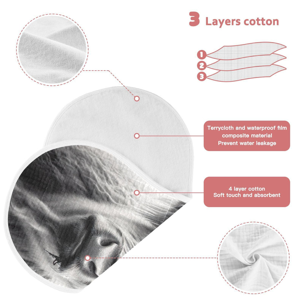Wellday burp cloth with TPU bottom layer blocks leaks and protects outfits.