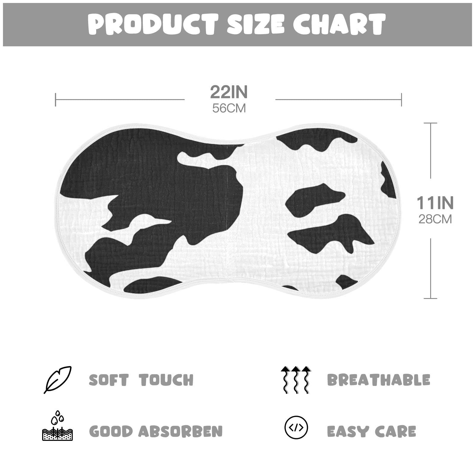 Bottom TPU waterproof layer visible on Wellday burp cloths protects clothes.