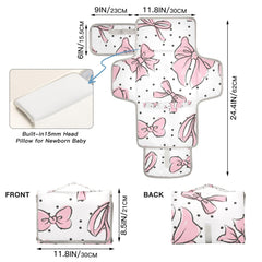 WELLDAY Pink Bow Changing Pad waterproof surface during messy diaper changes