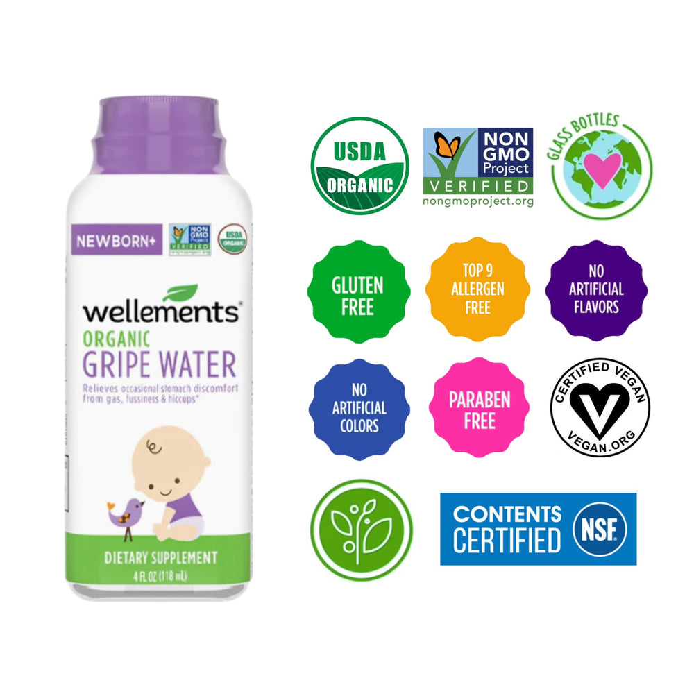 Wellements Gripe Water bottle stored in fridge to keep freshness.