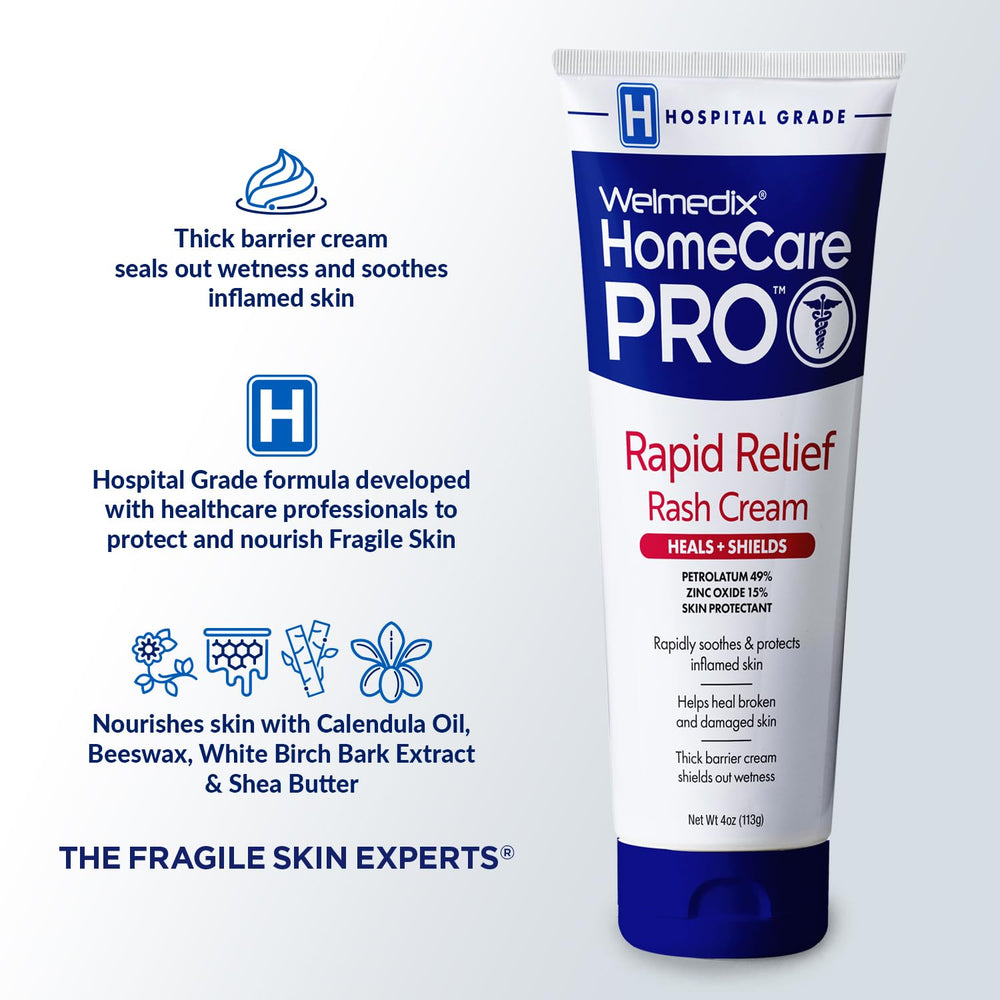 Welmedix HomeCare Pro barrier layer—dual zinc oxide and petrolatum seal skin.