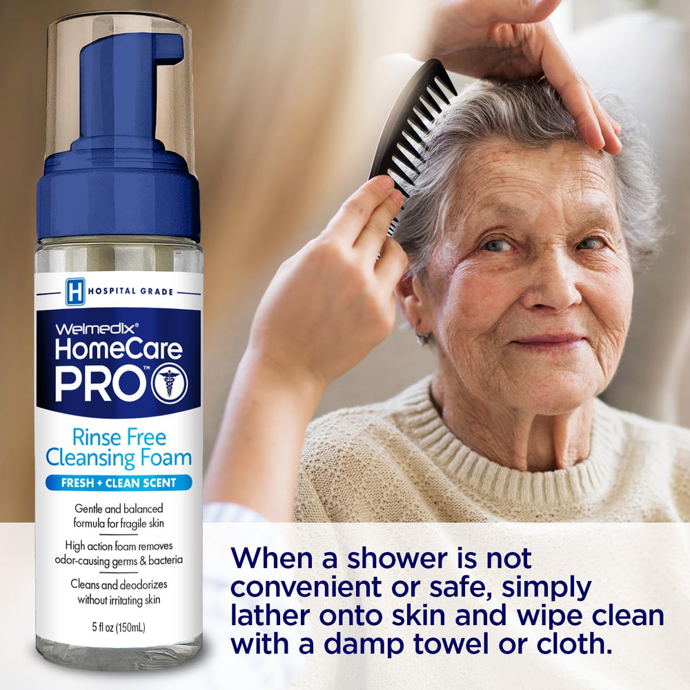 Welmedix hospital grade cleansing foam label communicates professional skin care.