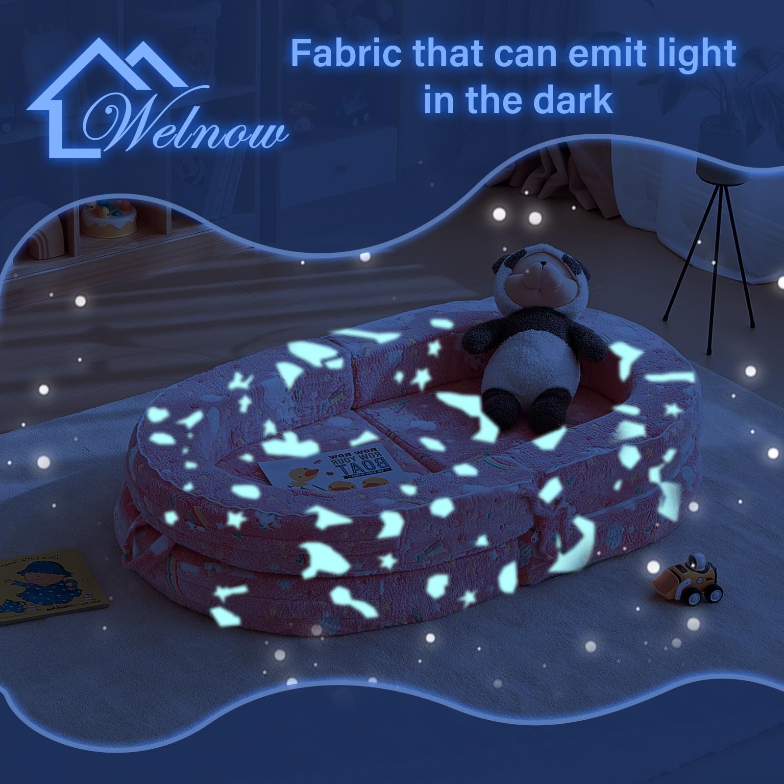 Welnow high-density foam delivers plush comfort for naps and play.