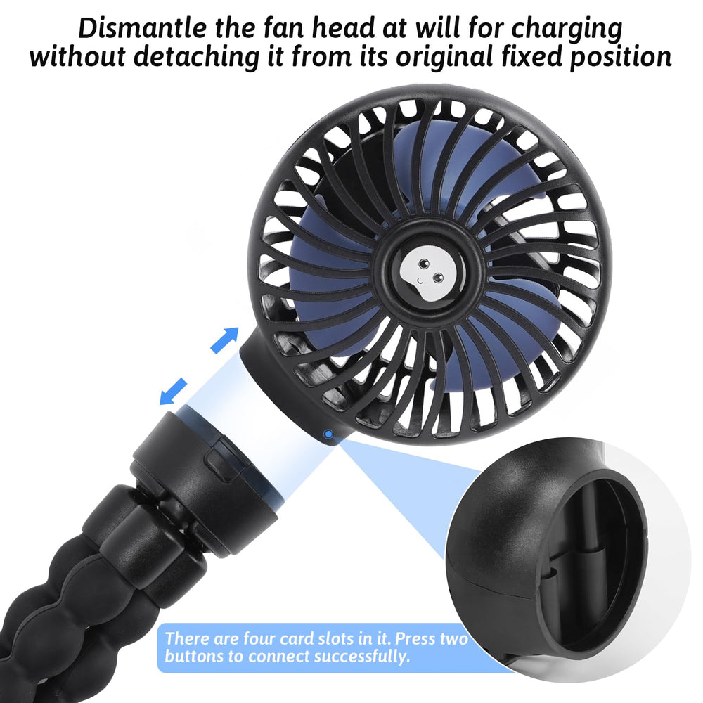 Welodorir stroller fan with removable tripod for flexible mounting.