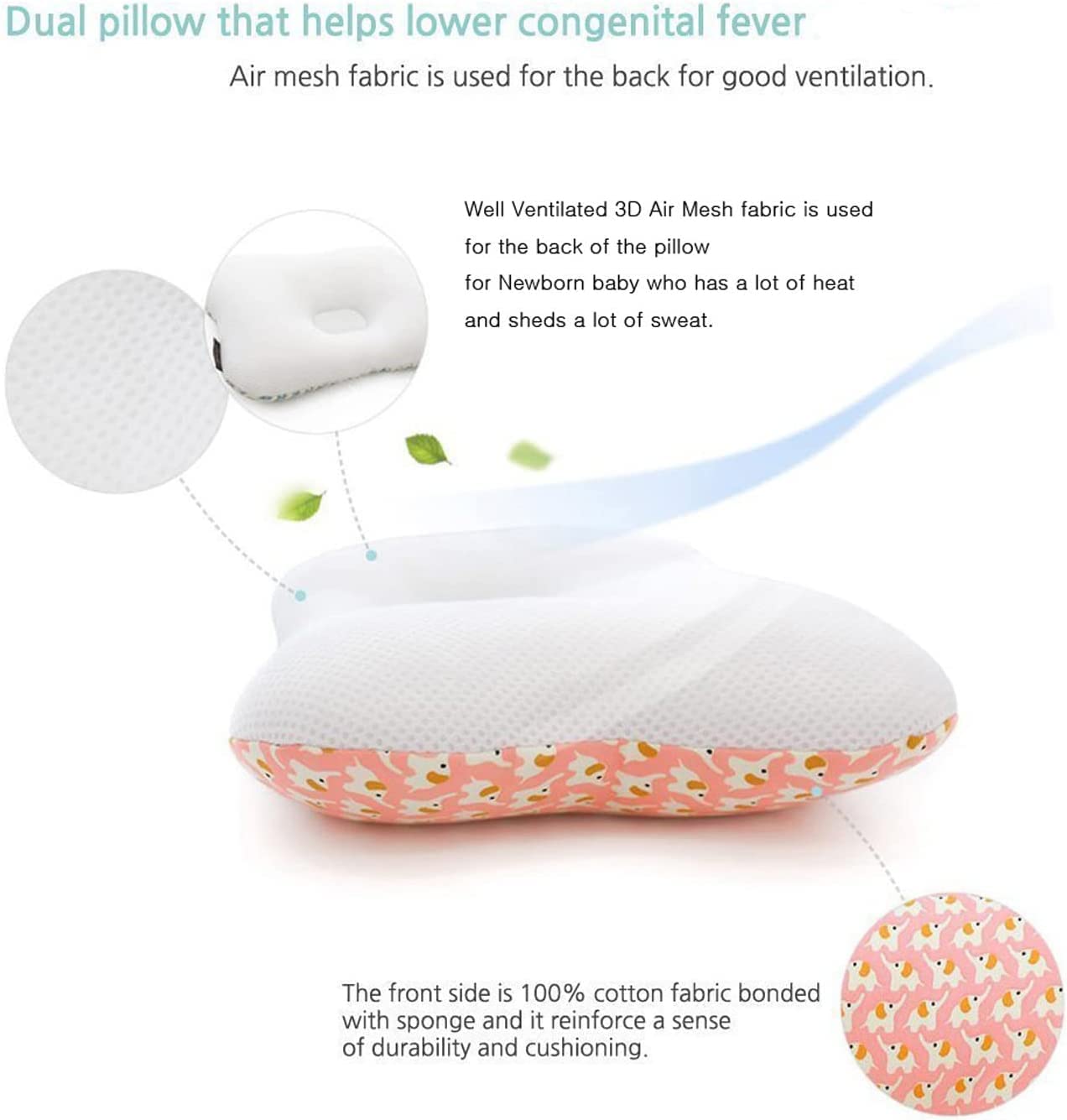Removable cover on Bambi Pink for easy machine washing