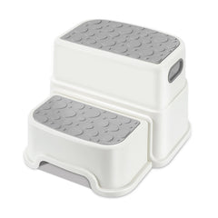 WELSPO 2-Step Stool gray assembled shows sturdy construction for kids.