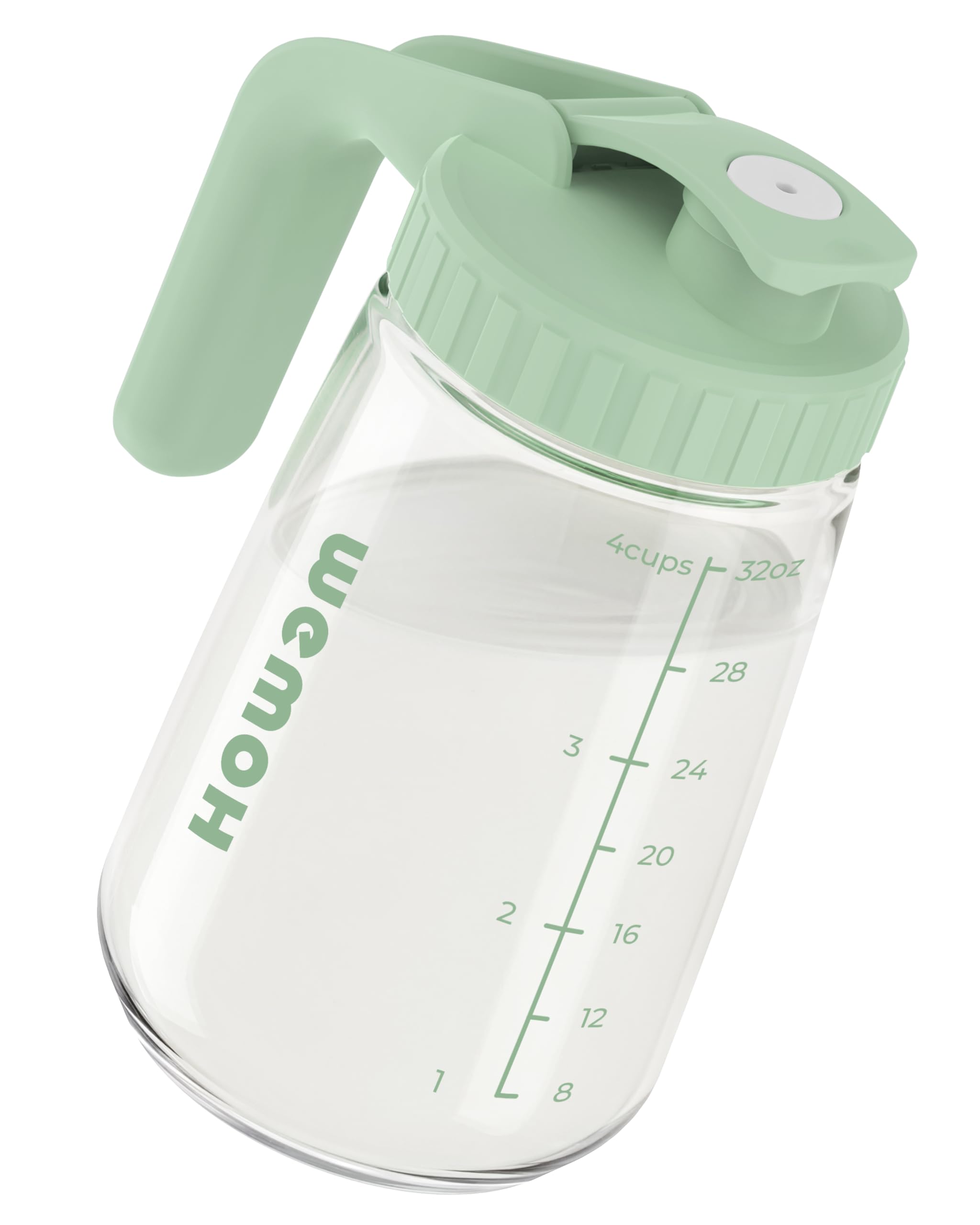 WEMOH 32oz pitcher with wide mouth for easy cleaning and filling.