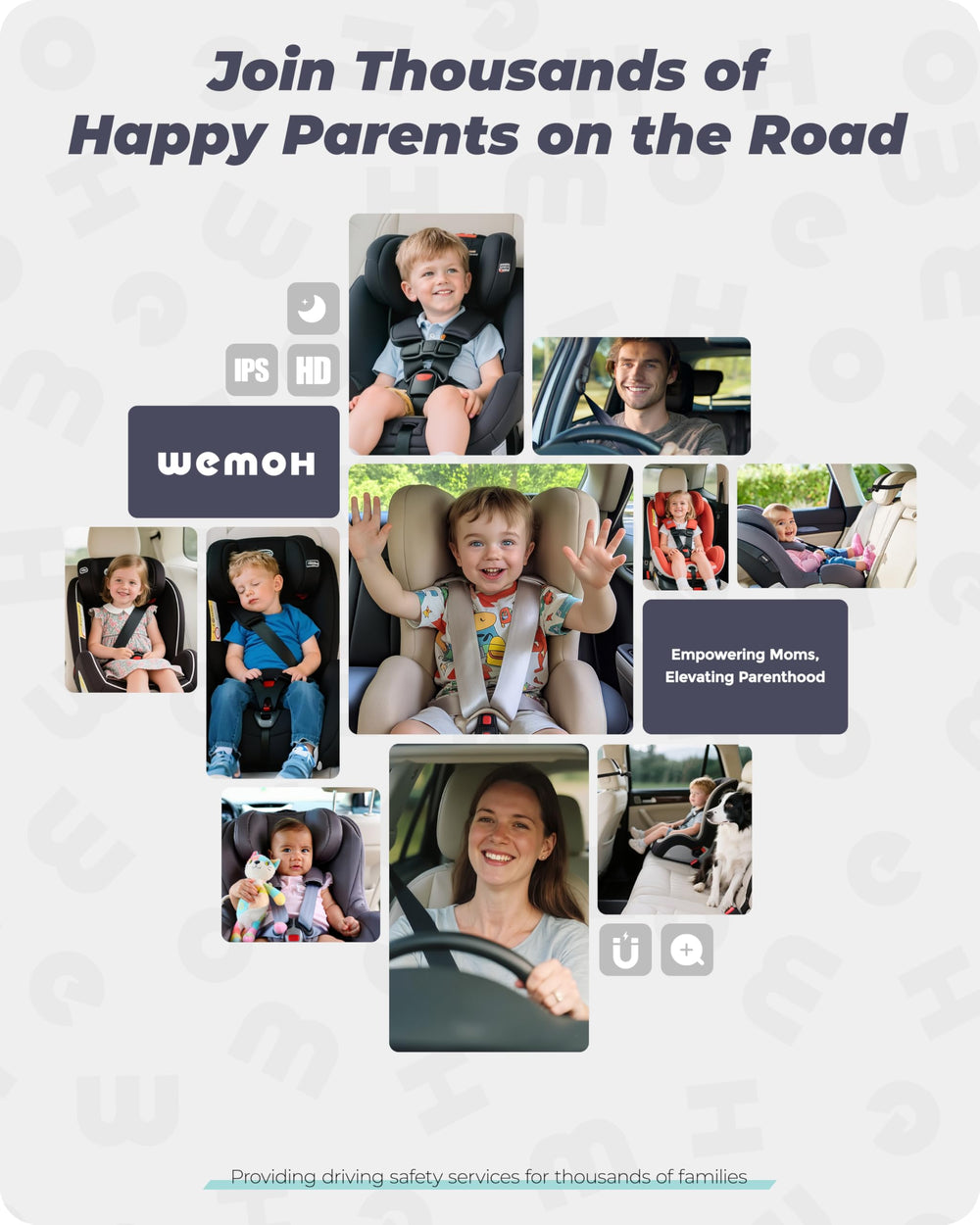 WEMOH No.1 USB-powered monitor plugs into car power for ready use.