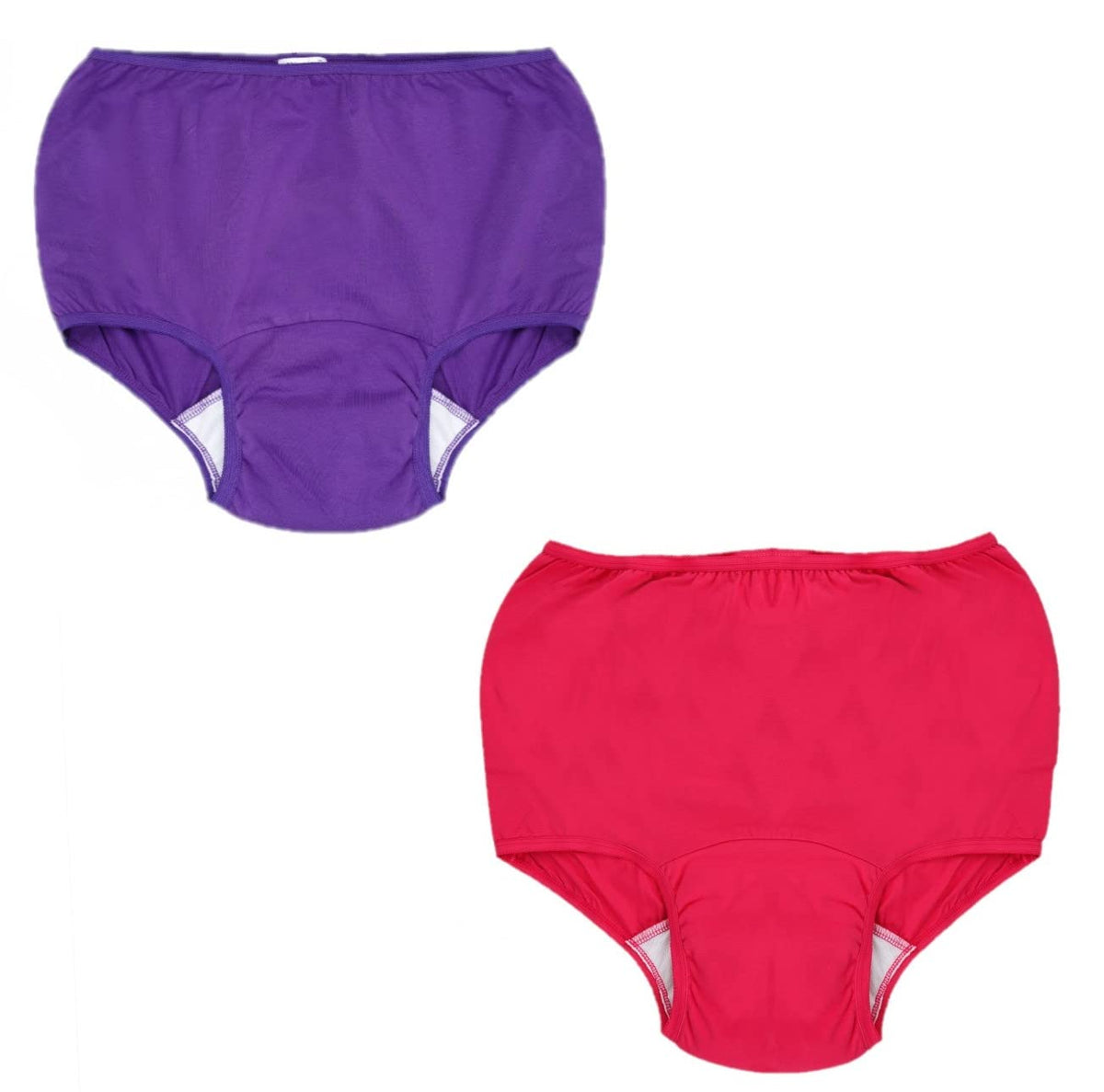 Wemyc incontinence underwear for women, front view in purple-raspberry, discreet daily protection