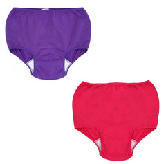 Wemyc incontinence underwear for women, front view in purple-raspberry, discreet daily protection