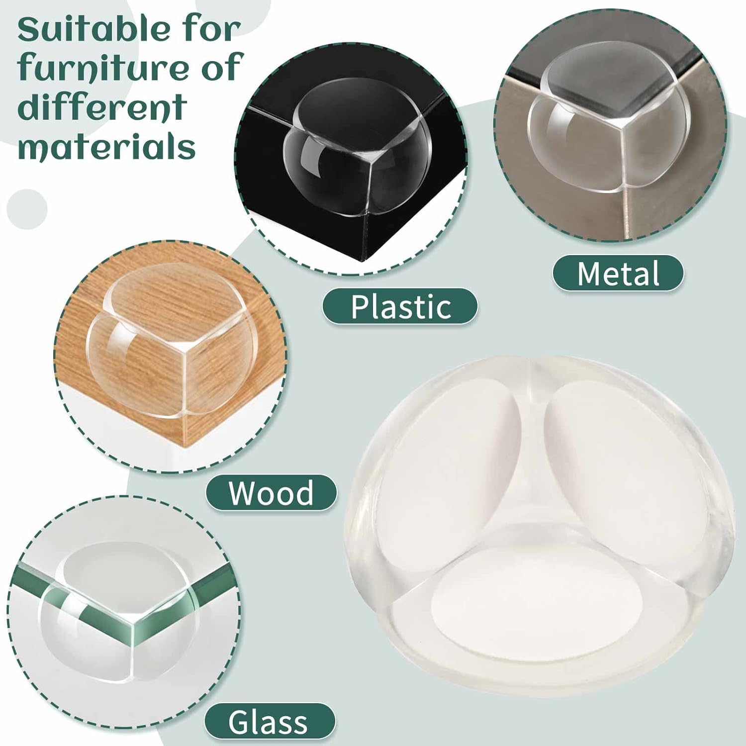 WENPENG quick-install corner protector for wood, glass, and metal surfaces