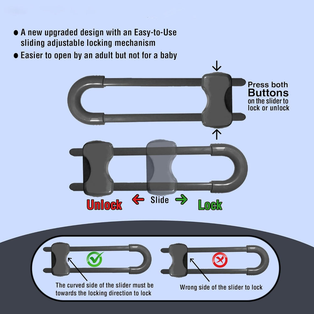 WENPENG locks installed on a kitchen cabinet handle for easy use.