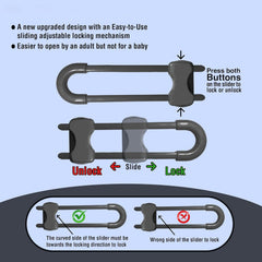 WENPENG locks installed on a kitchen cabinet handle for easy use.
