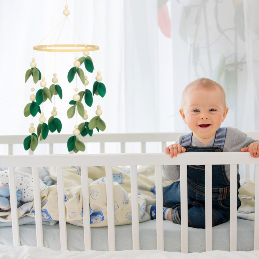 Wenqik leaf mobile for crib enhances soothing ambience