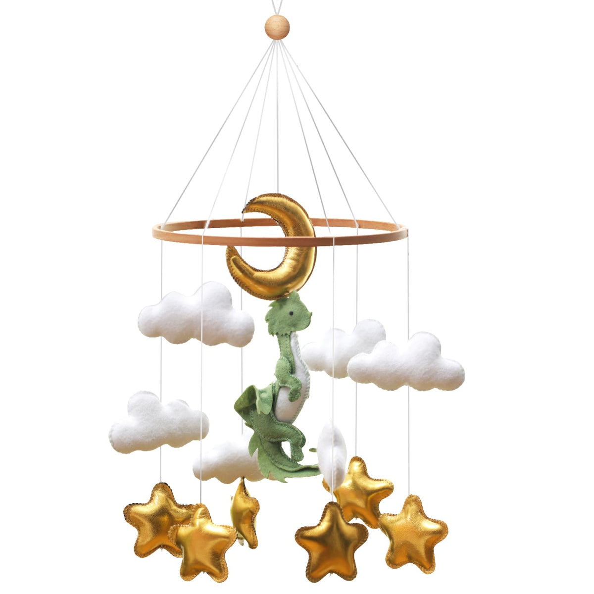 Wenqik crib mobile over crib offers calming forest vibes.