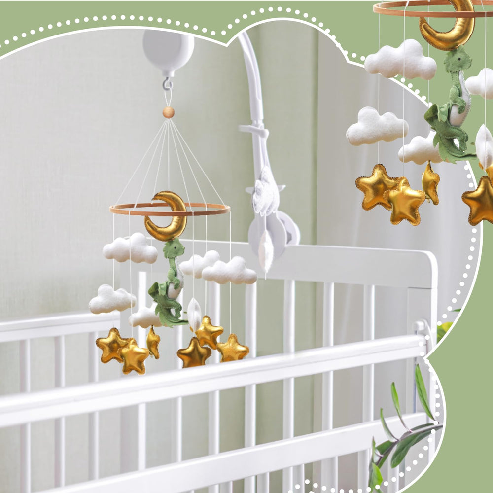 55 x 20 cm Wenqik mobile features moon, cloud, star.