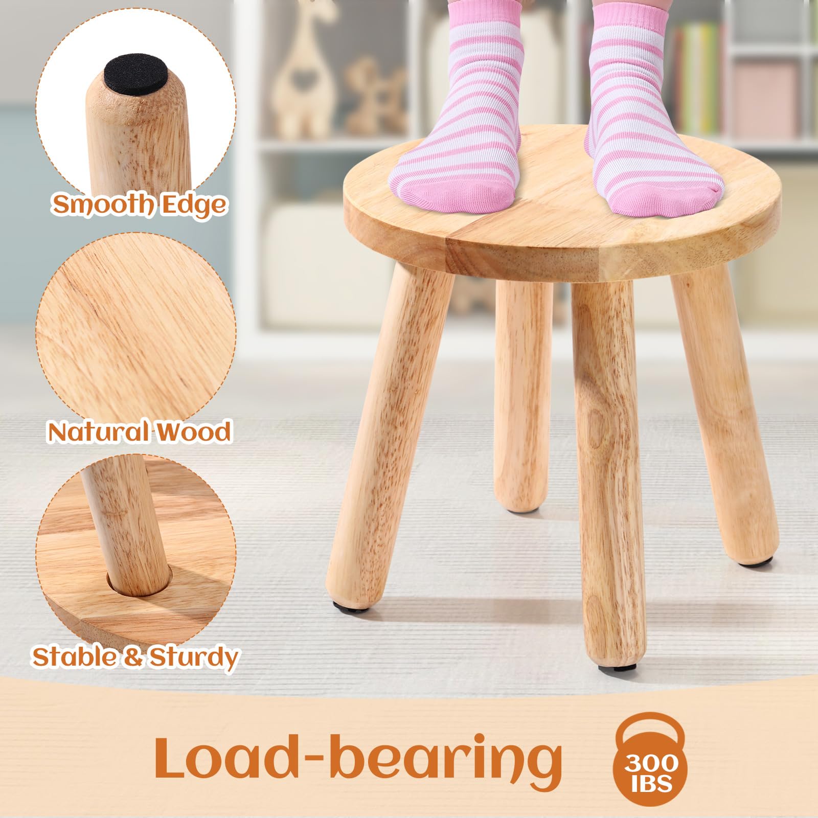 Wenqik wooden step stool serves as a shoe stool at home