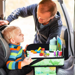 WENRENER adjustable strap tray stays secure on car seats.