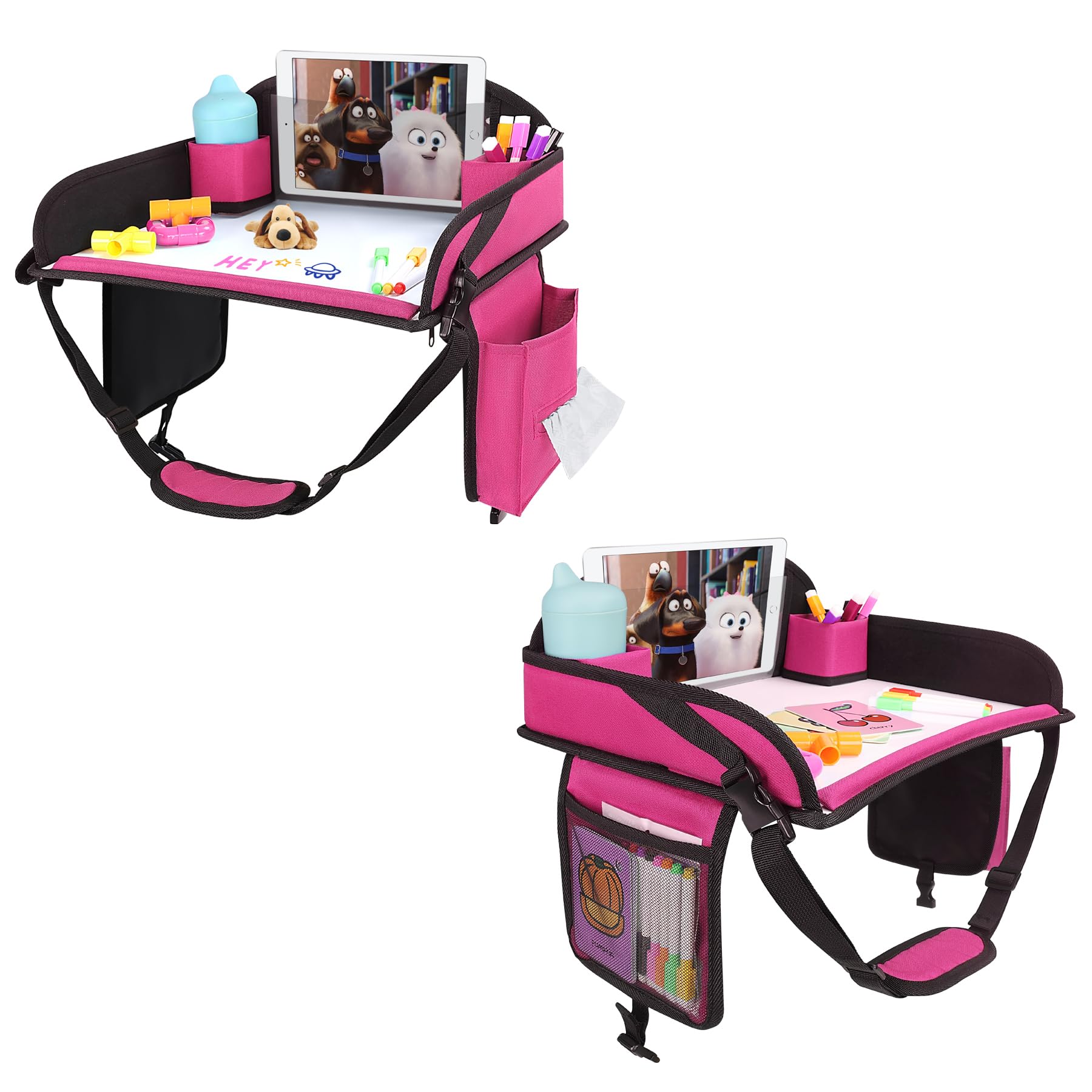 WENRENER kids travel tray on car seat with foldable compact design
