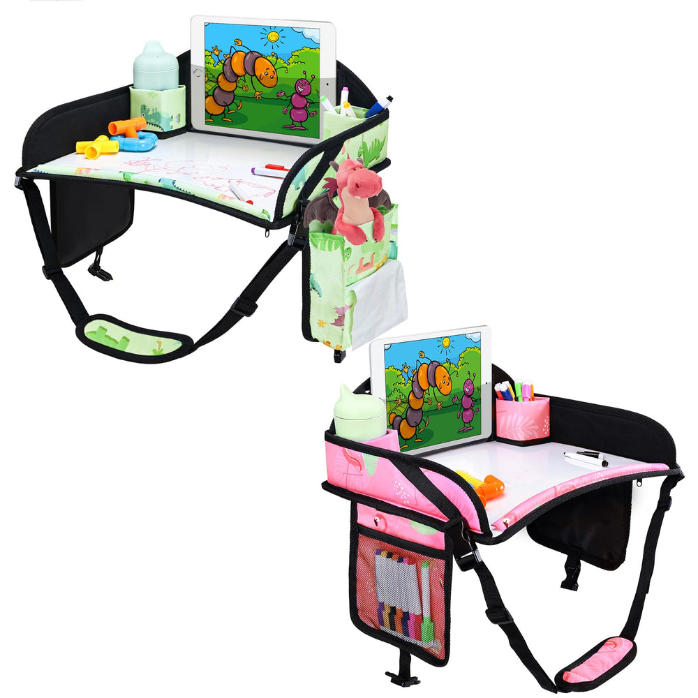 WENRENER travel tray with drawing kit mounted on car seat for easy art access