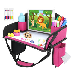 WENRENER kids travel tray front view on car seat keeps toys organized during a ride