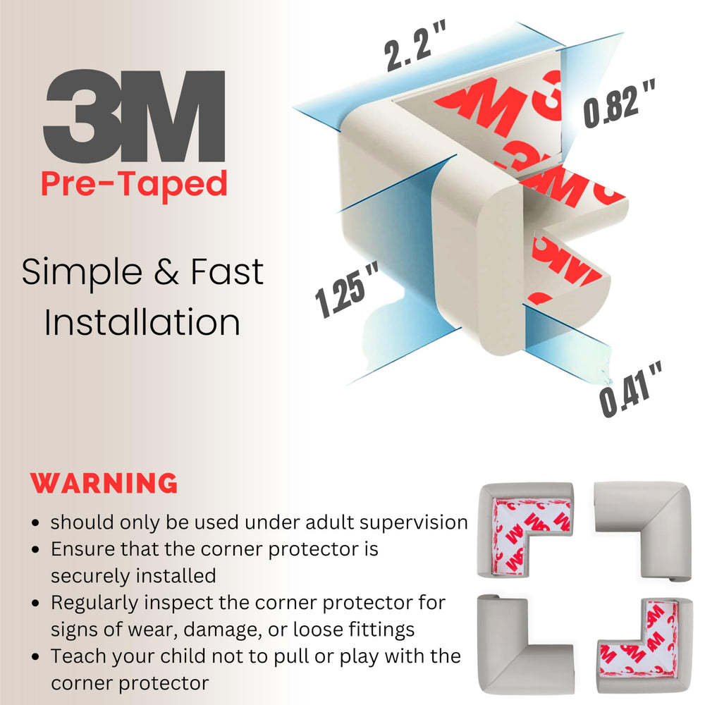 WEPOL furniture edge padding with 3M adhesive affixed to a table corner