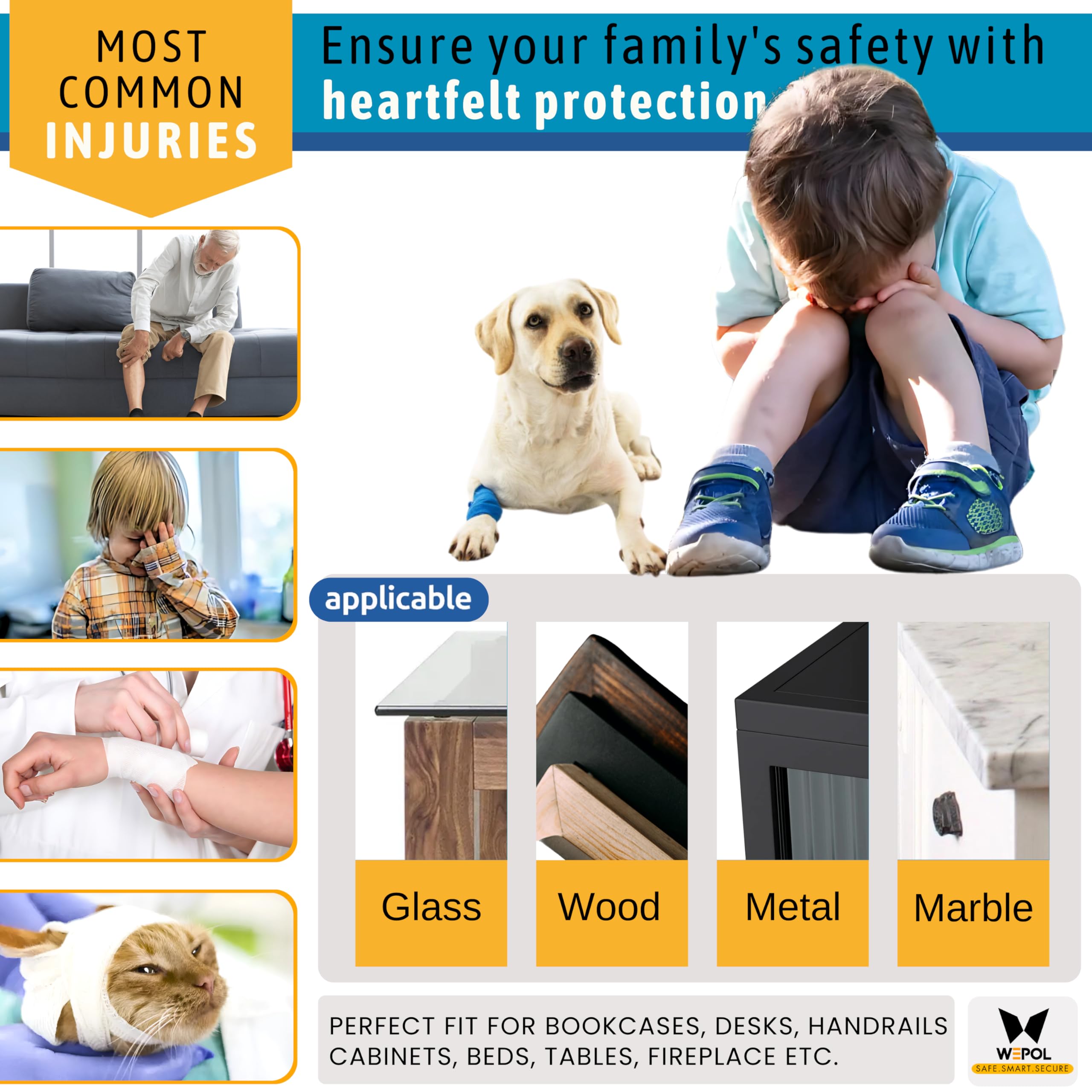WePOL baby proofing edge protection enhances play area safety and peace of mind.