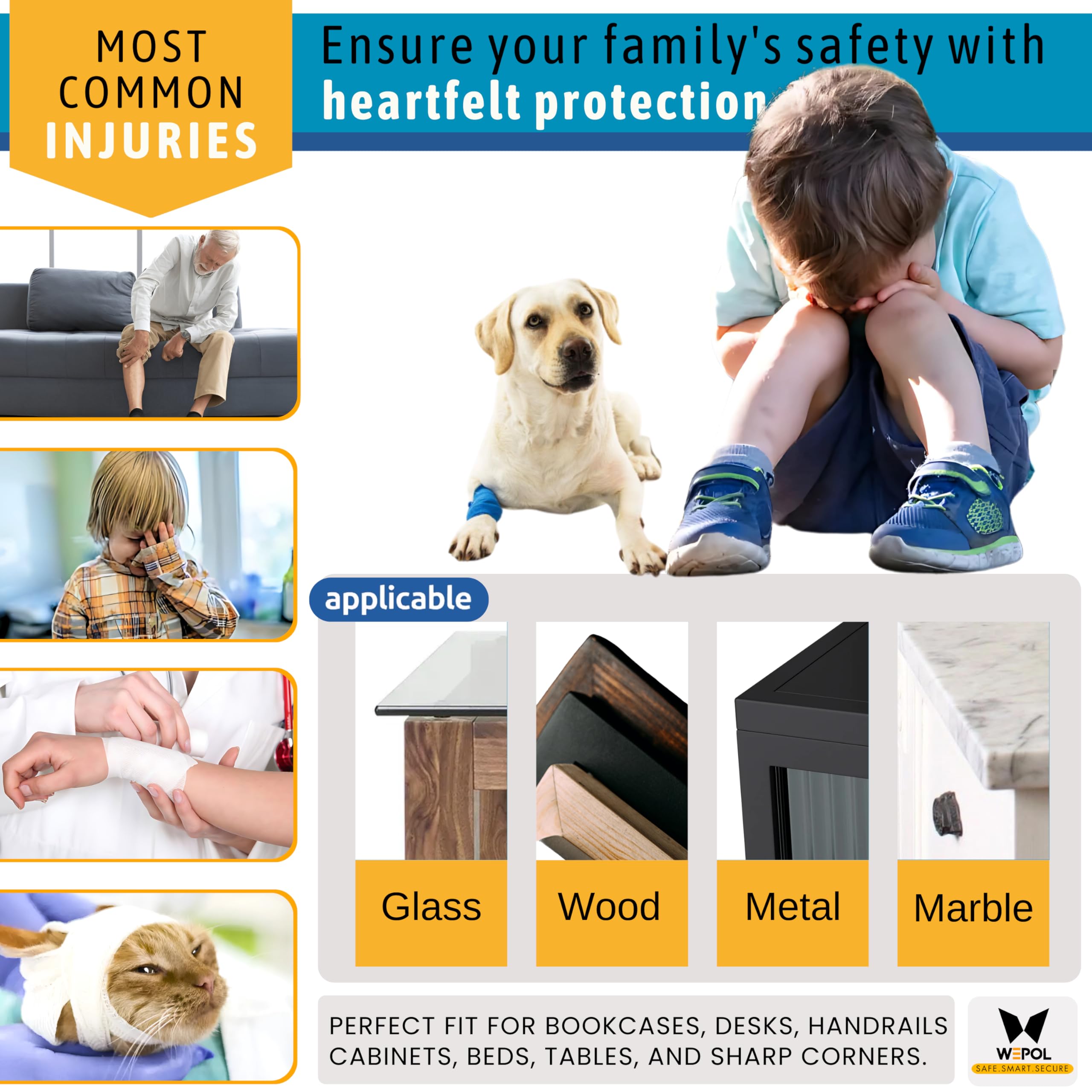 WEPOL desk corner protector shields workspace from accidental bumps