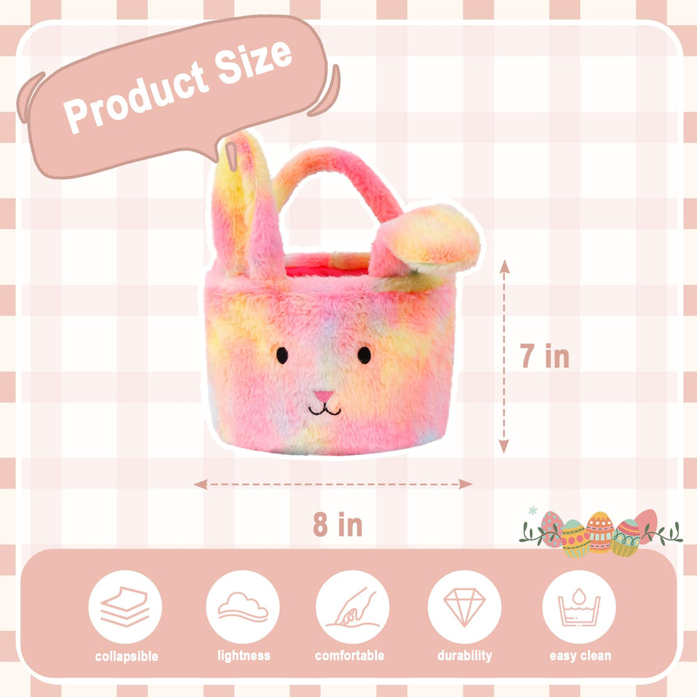 Wepop plush Easter basket with sleeping eyes for imaginative play