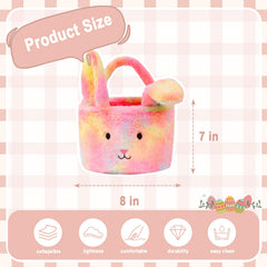 Wepop plush Easter basket with sleeping eyes for imaginative play