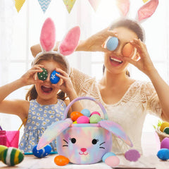 Wepop Easter Bunny Basket with handle reusable gift option for celebrations