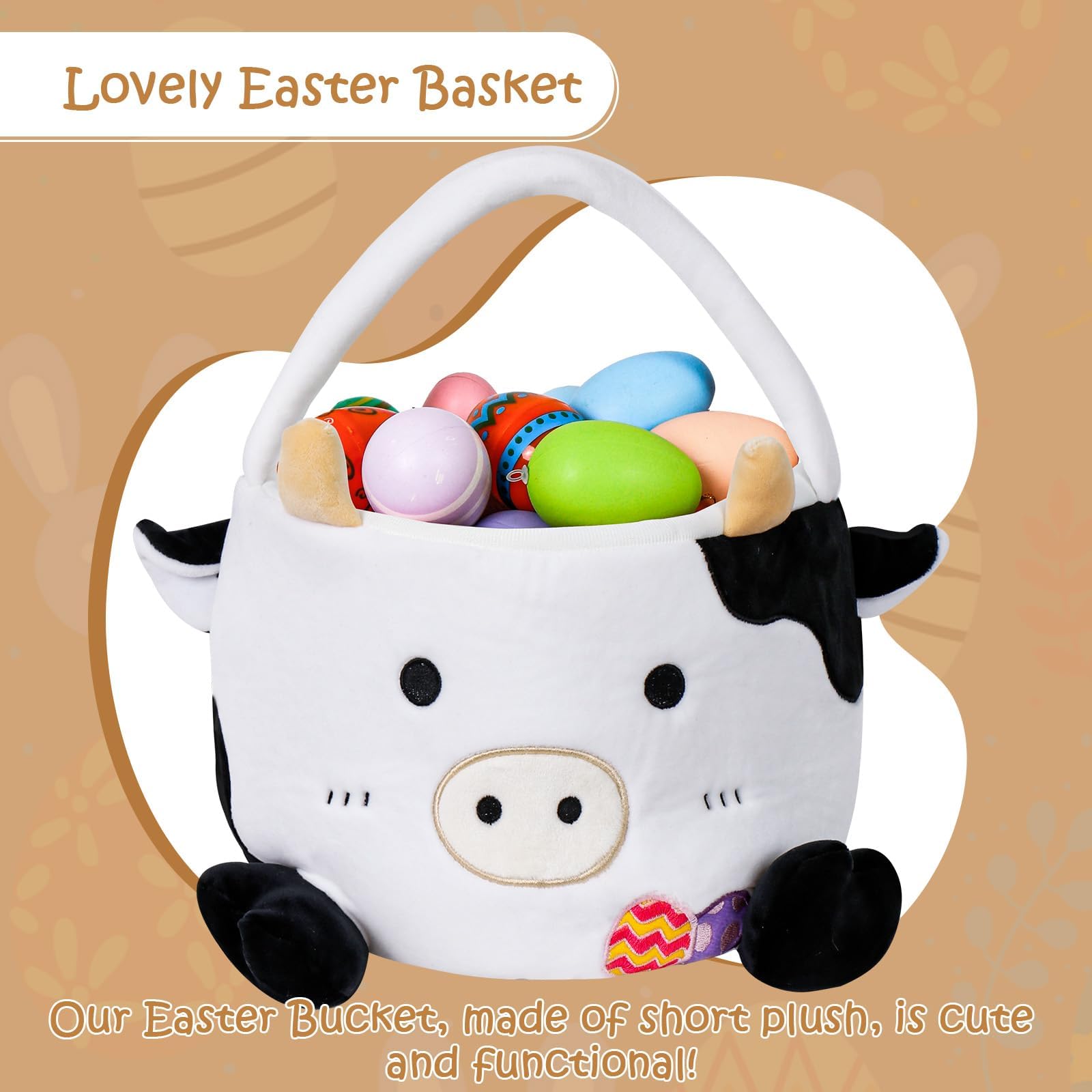 Wepop Easter cow basket with ears detail, playful design for kids' celebrations.