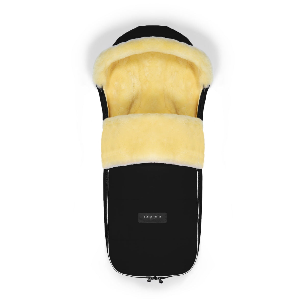Werner Christ LADIS footmuff with hood for travel buggies keeps little riders warm.