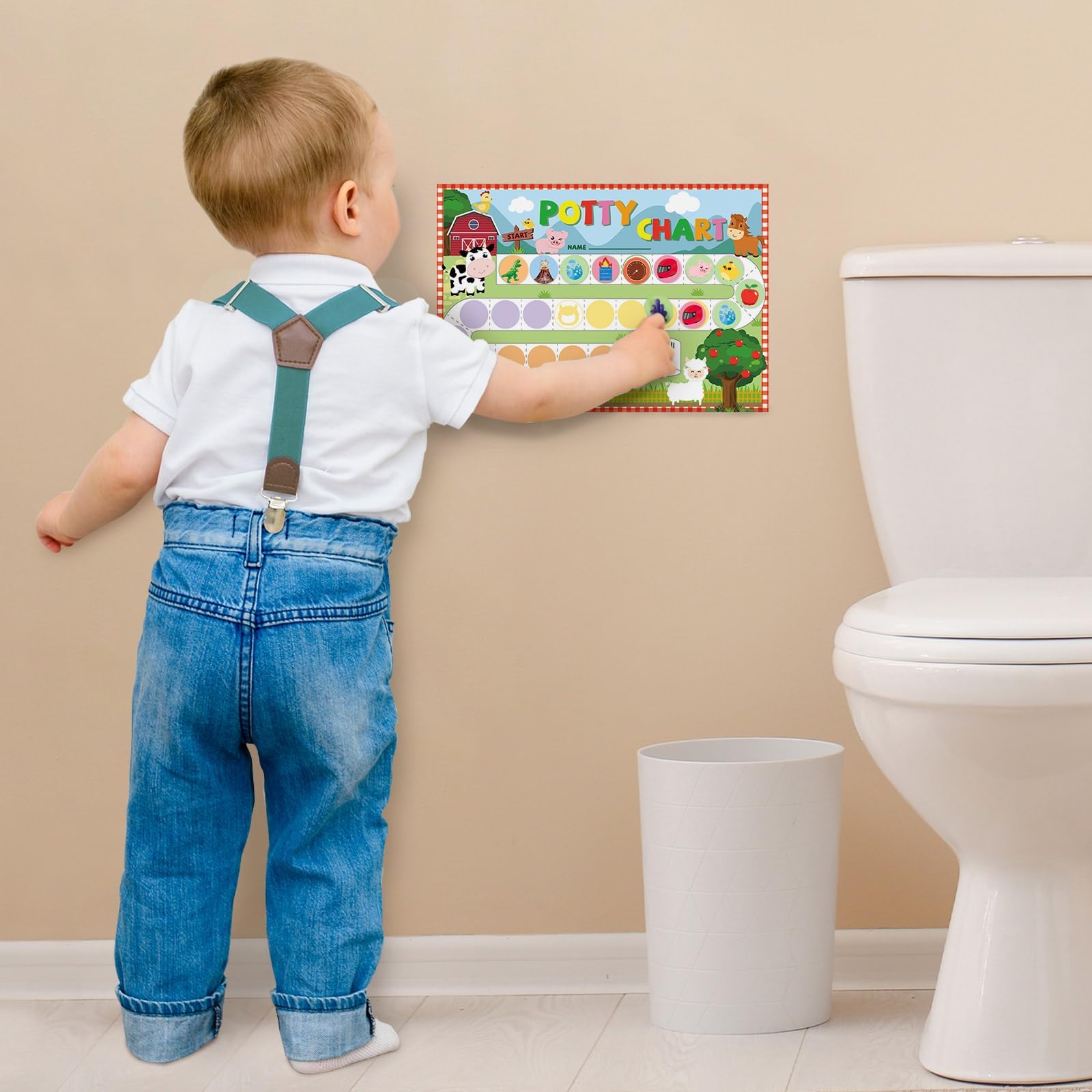 WERNNSAI potty chart wall-mount setup for easy access.