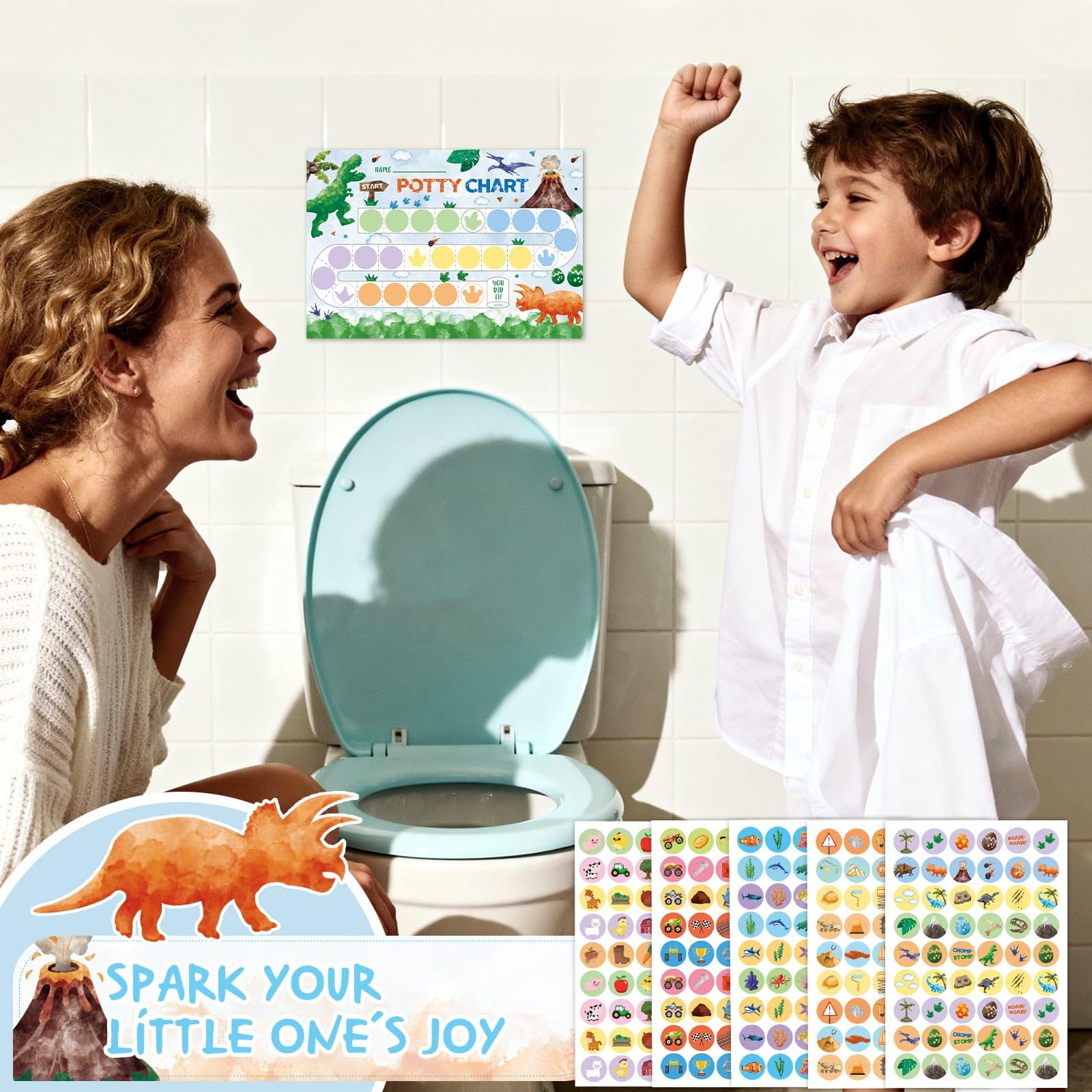 WERNNSAI potty sticker pack rewards progress with colorful stickers.