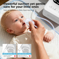 Werusto baby nose sucker with nine suction levels for gentle clearance.