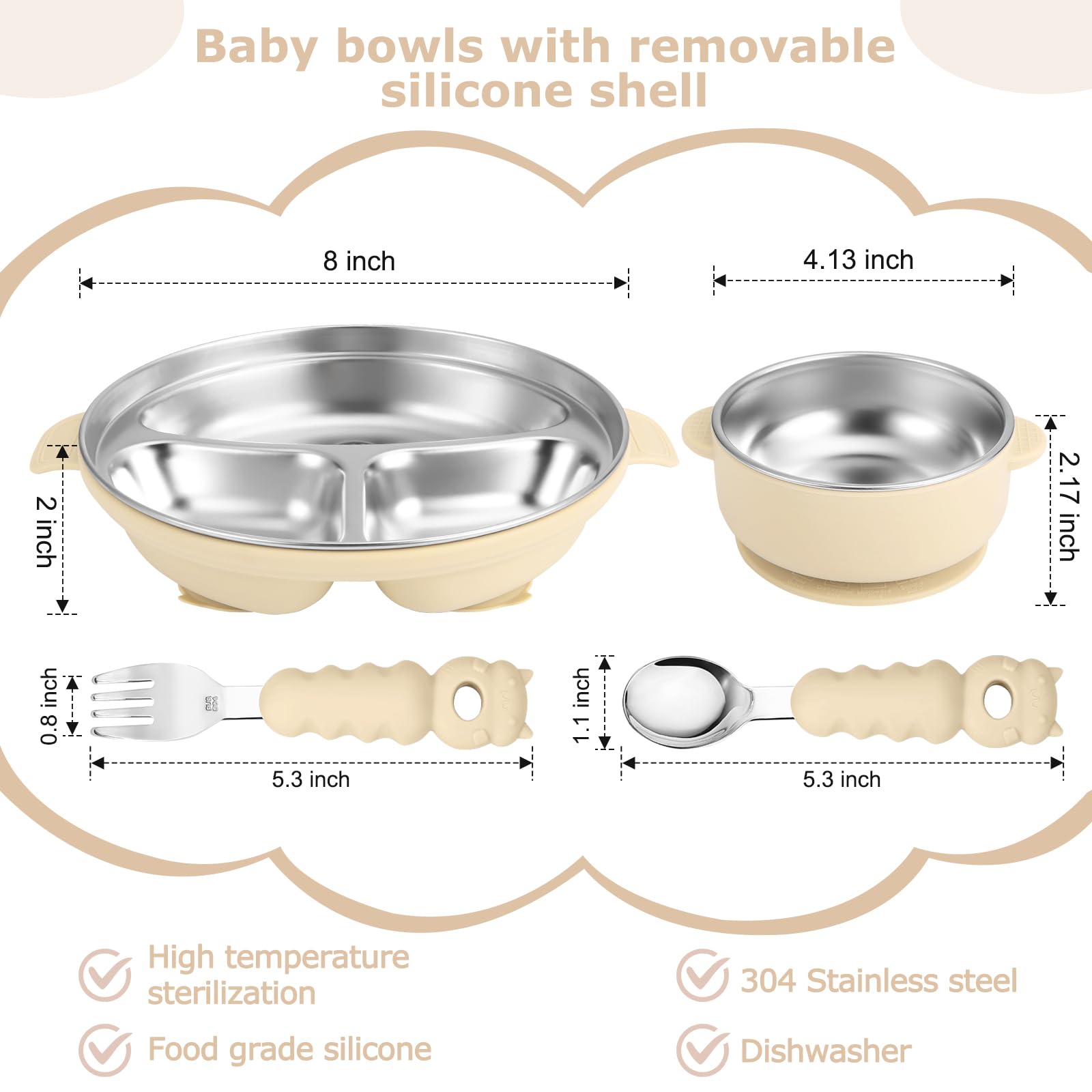 Wesketch baby bowl with suction shell keeps bowls secured on trays