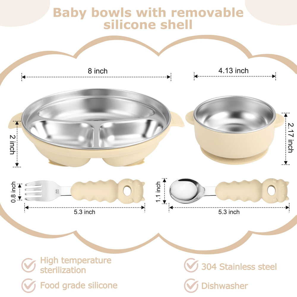Wesketch baby bowl with suction shell keeps bowls secured on trays