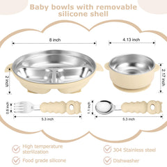 Wesketch baby bowl with suction shell keeps bowls secured on trays