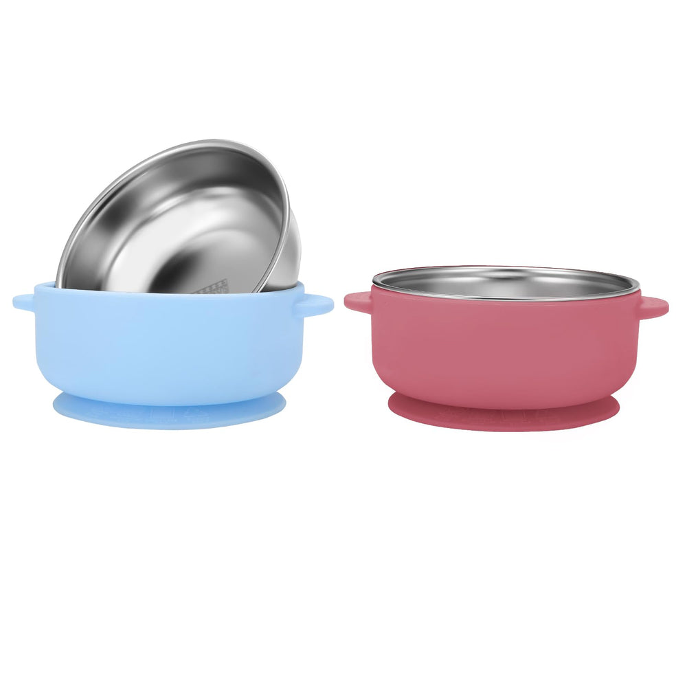 Wesketch baby bowls with suction base provide stable feeding on flat surfaces.