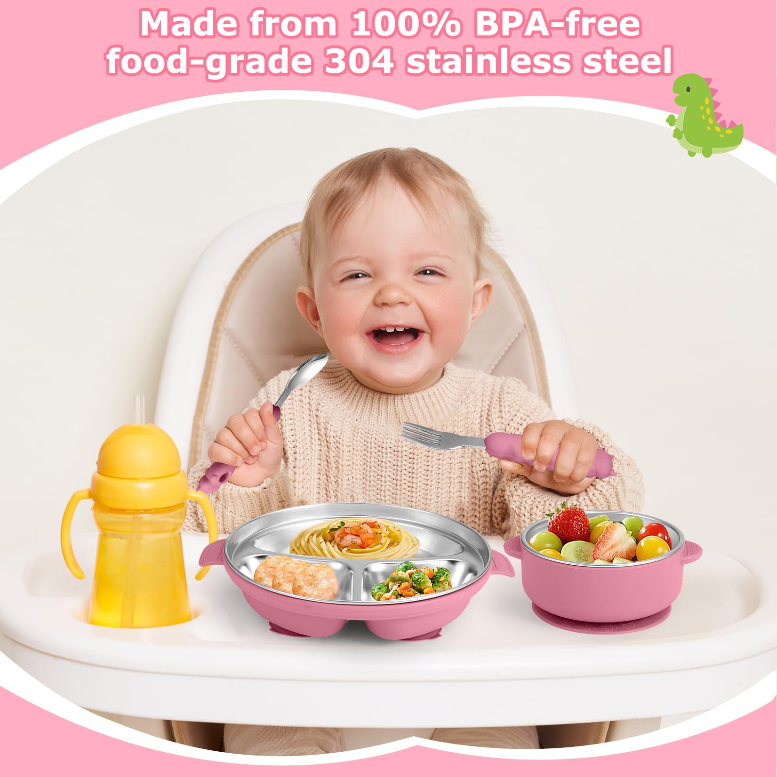 Wesketch dishwasher-safe baby plate for quick cleanup after meals