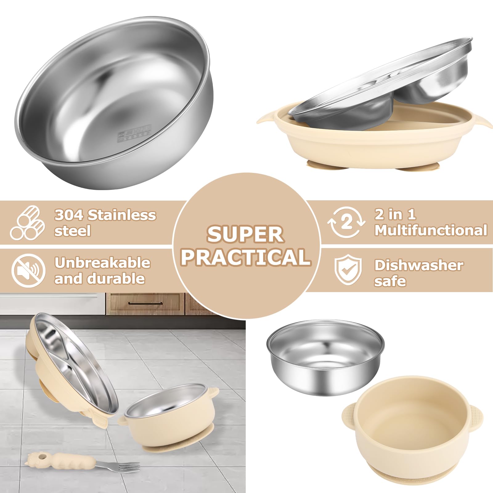 Wesketch divided-compartments plate helps balance portions during meals