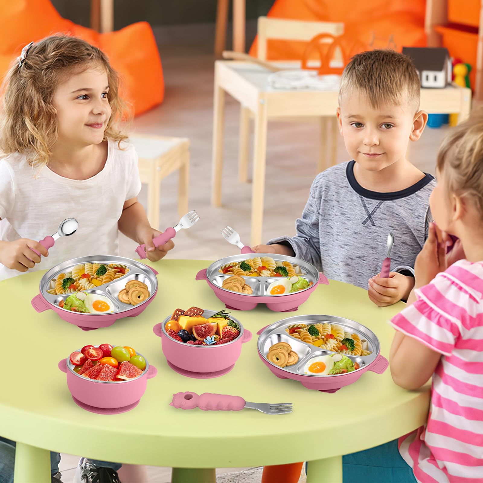 Wesketch forks and spoons included for convenient transition to self-feeding
