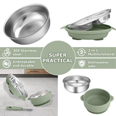 Durable stainless steel and BPA-free silicone ensure safe dining with Wesketch.
