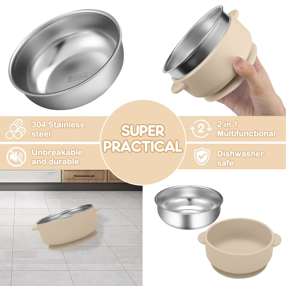 Wesketch removable silicone shell with suction base prevents spills during feeding